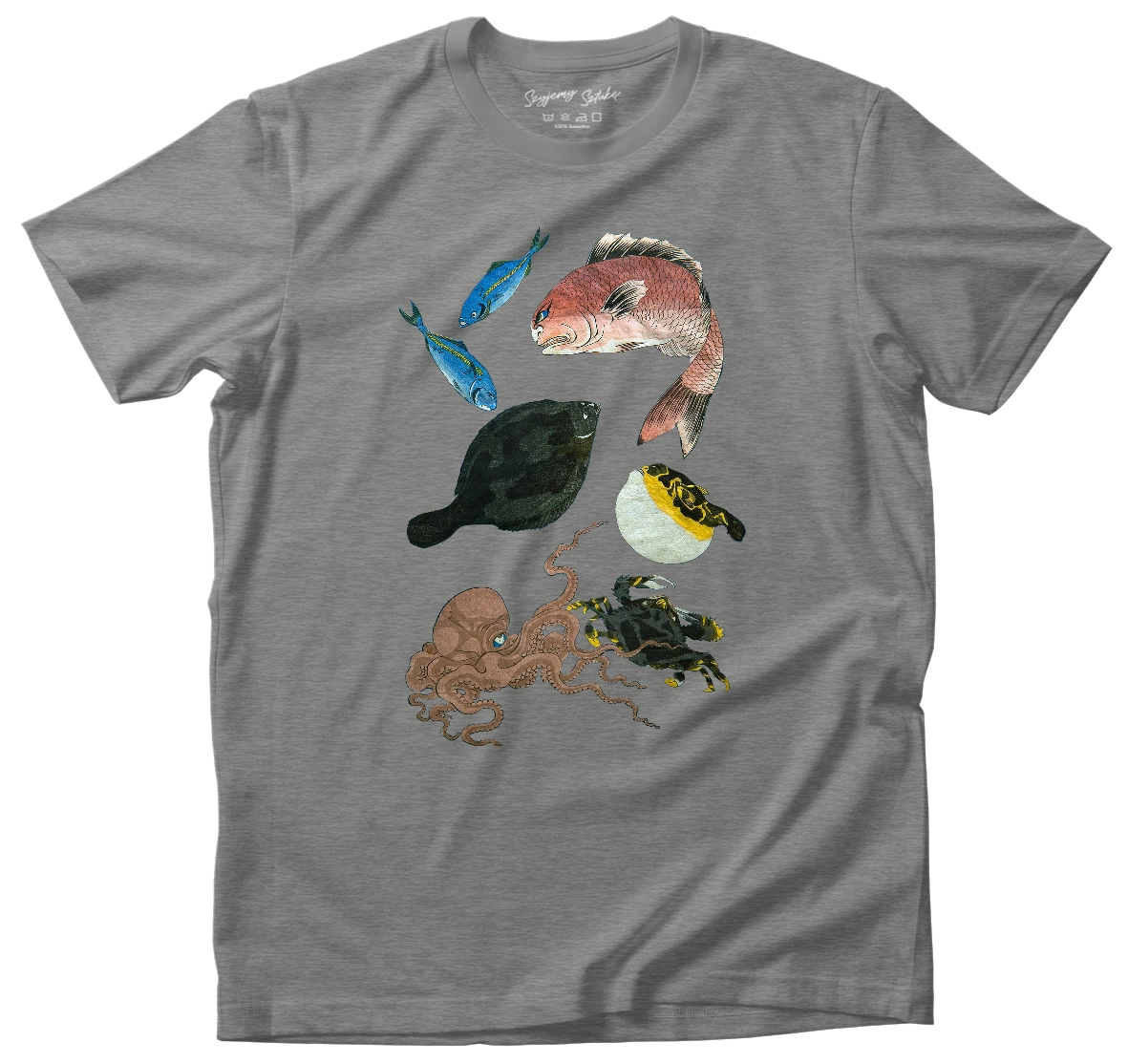 Koszulka Umysły ryb Utagawa Kuniyoshi– koszulka z nadrukiem obrazu, t-shirt ze sztuką