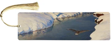 Zakładka do książki Pejzaż zimowy z rzeką i ptakiem Julian Fałat