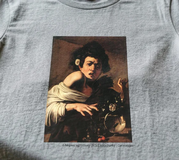 Koszulka z nadrukiem Chłopiec ugryziony przez jaszczurkę Caravaggio