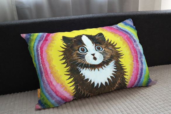 Poduszka Kot w tęczy Louis Wain