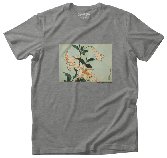 Koszulka z nadrukiem Lilie Katsushika Hokusai