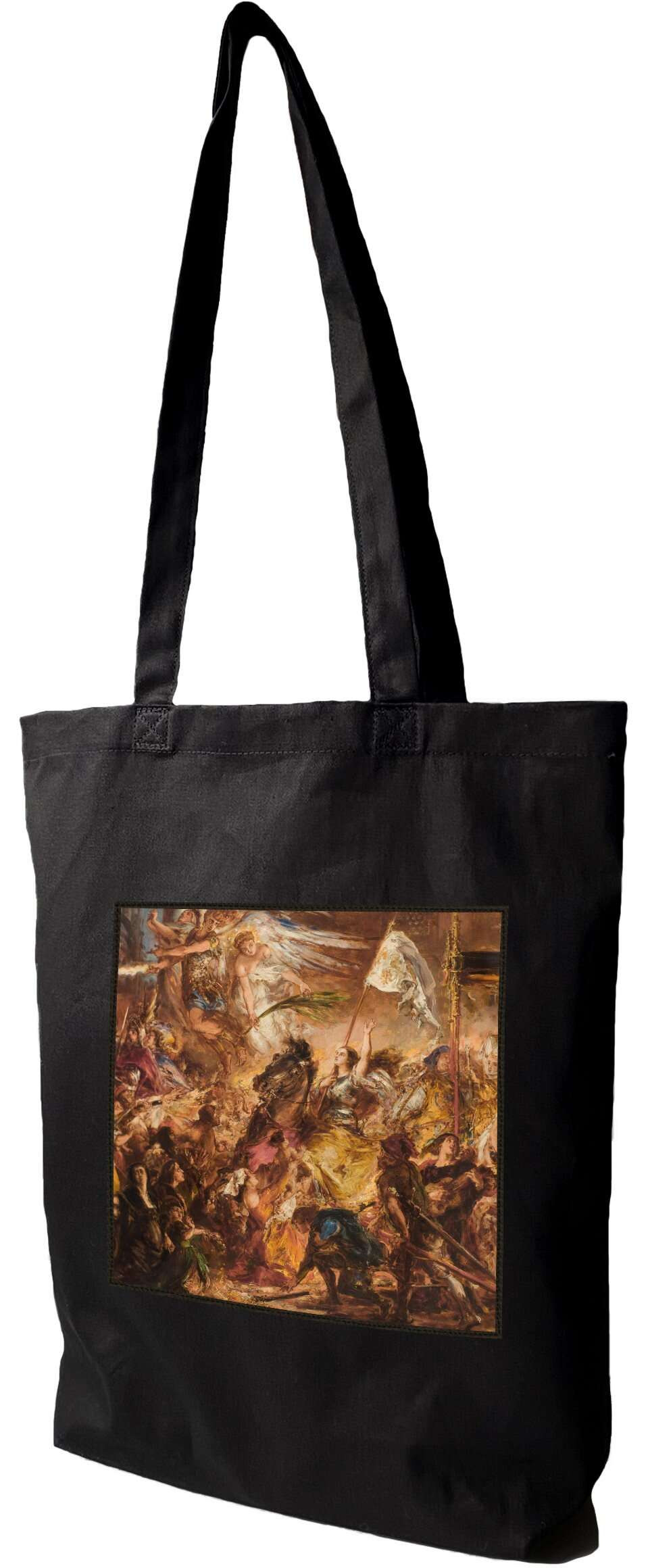 Torba z naszywką Dziewica Orleańska Jan Matejko, Czarna