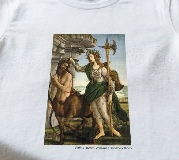 Koszulka z nadrukiem Pallas Atena i centaur Sandro Botticelli