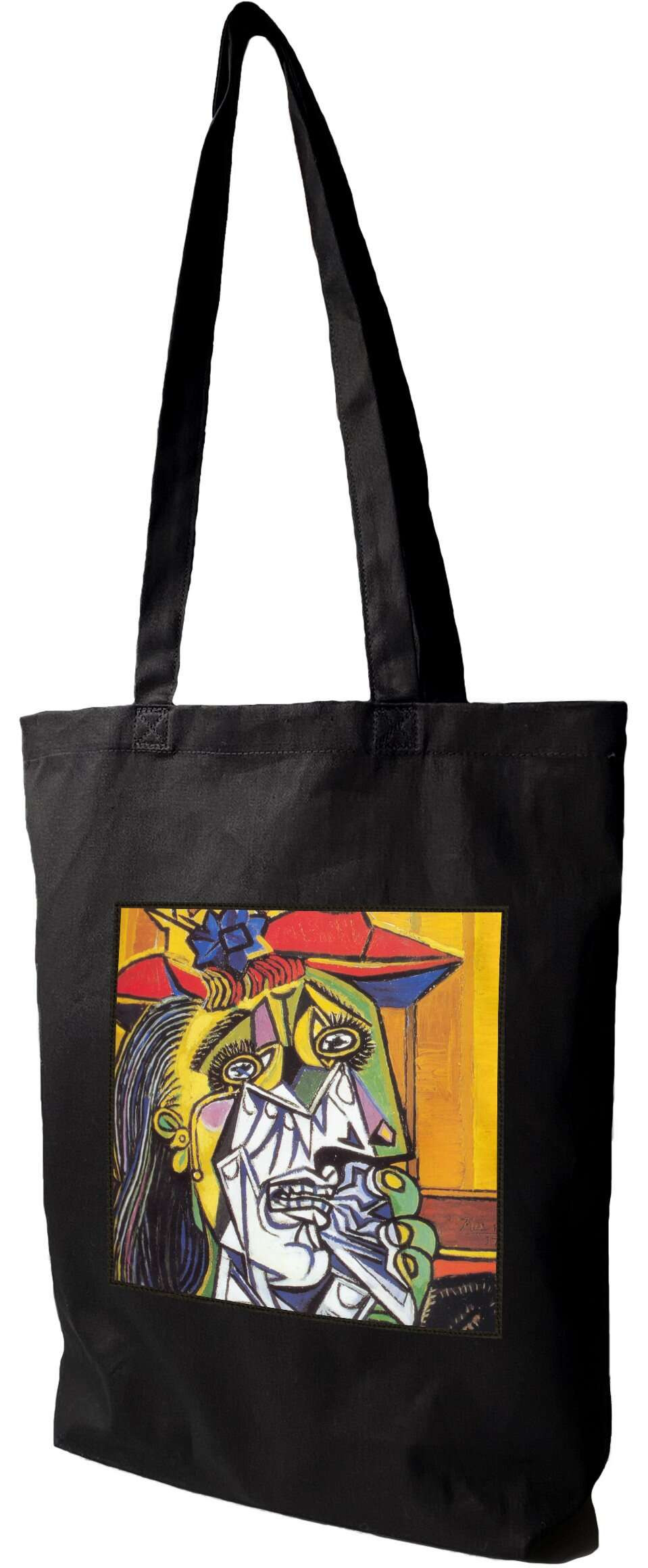 Torba z naszywką Płacząca kobieta Pablo Picasso, Czarna