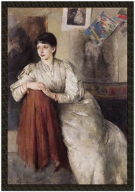 Naszywka Portret kobiety w białej sukni Olga Boznańska