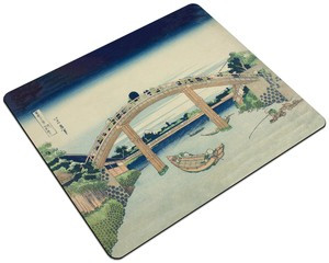 Podkładka Pod mostem Mannen w Fukagawa Katsushika Hokusai 24x19cm