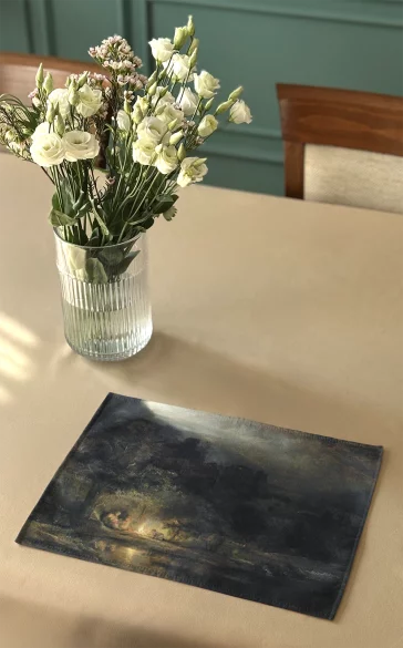 Podkładka na stół Krajobraz z odpoczynkiem podczas Ucieczki do Egiptu Rembrandt