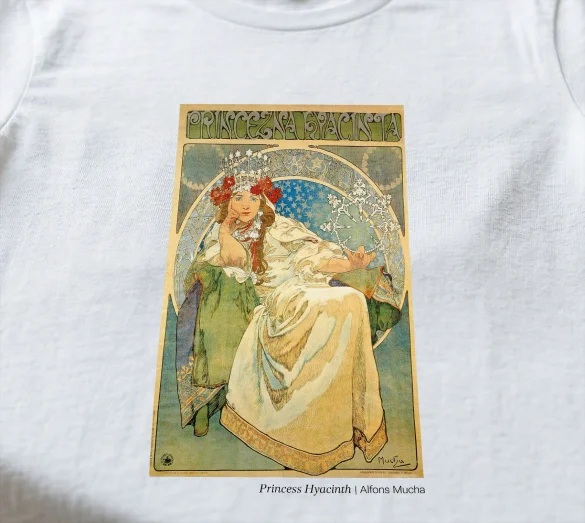 Koszulka z nadrukiem Princess Hyacinth Alfons Mucha