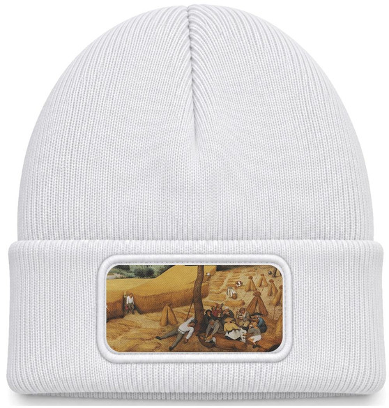 Czapka zimowa Żniwa Pieter Bruegel starszy – biała