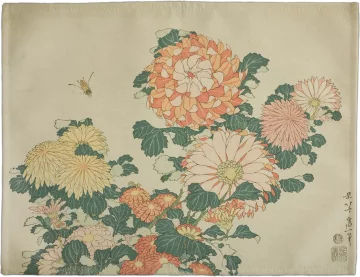 Podkładka na stół Chryzantemy i pszczoła Katsushika Hokusai