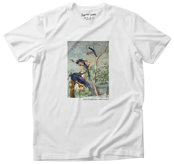 Koszulka z nadrukiem A pair of magpie jays James Audubon