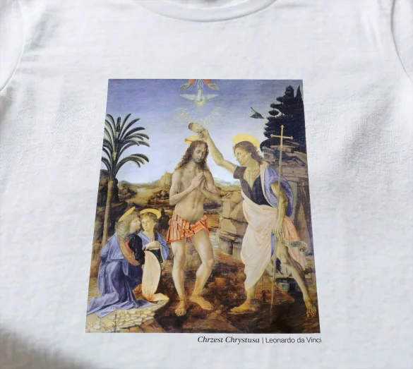 Koszulka z nadrukiem Chrzest Chrystusa Leonardo da Vinci