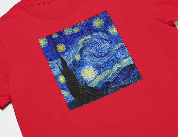 Koszulka z naszywką Gwiaździsta Noc Vincent Van Gogh