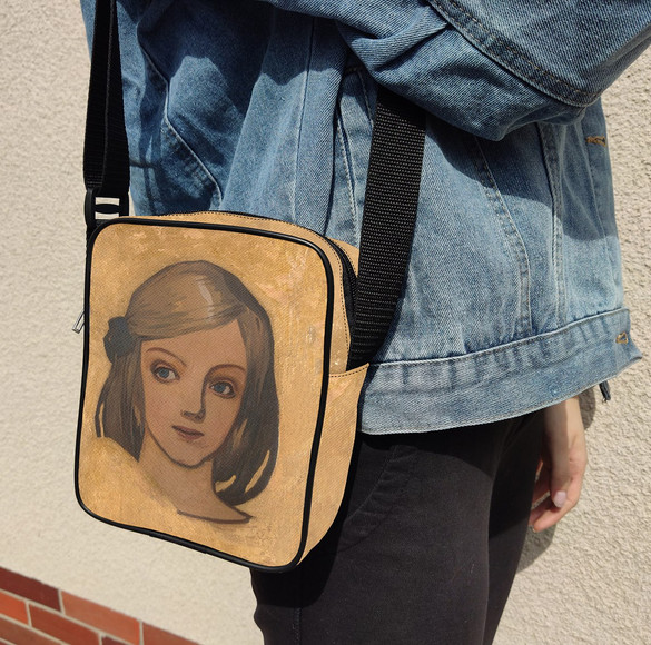 Torba listonoszka Główka dziewczynki na złotym tle Józef Mehoffer