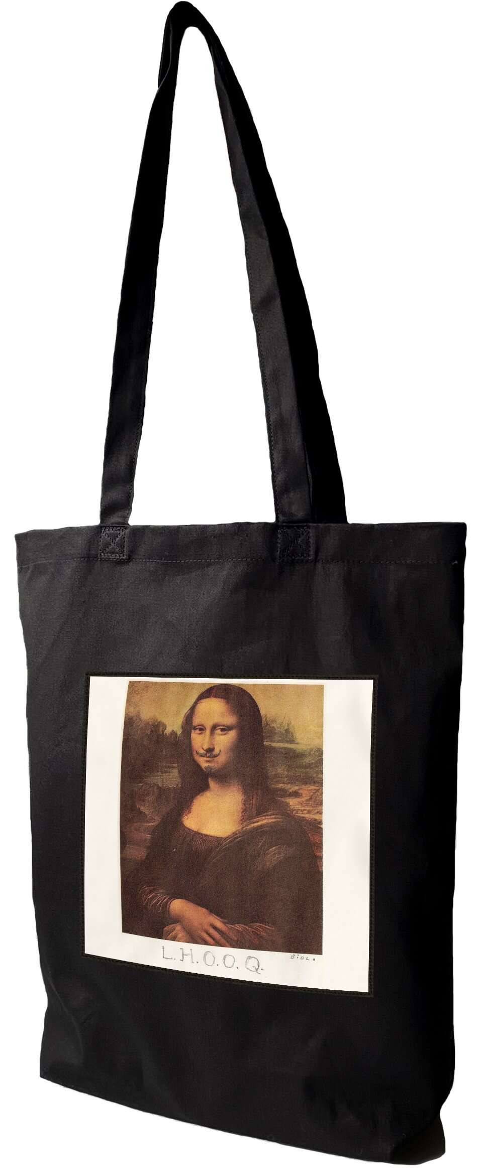 Torba z naszywką L.H.O.O.Q. Marcel Duchamp, Czarna