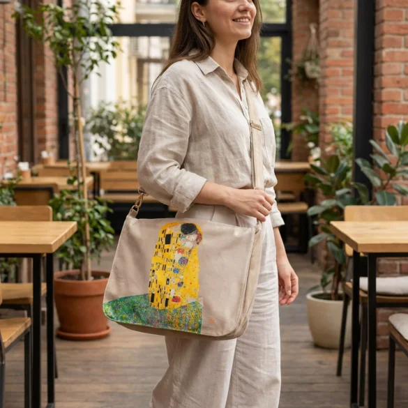 Torebka damska welurowa Pocałunek Gustav Klimt