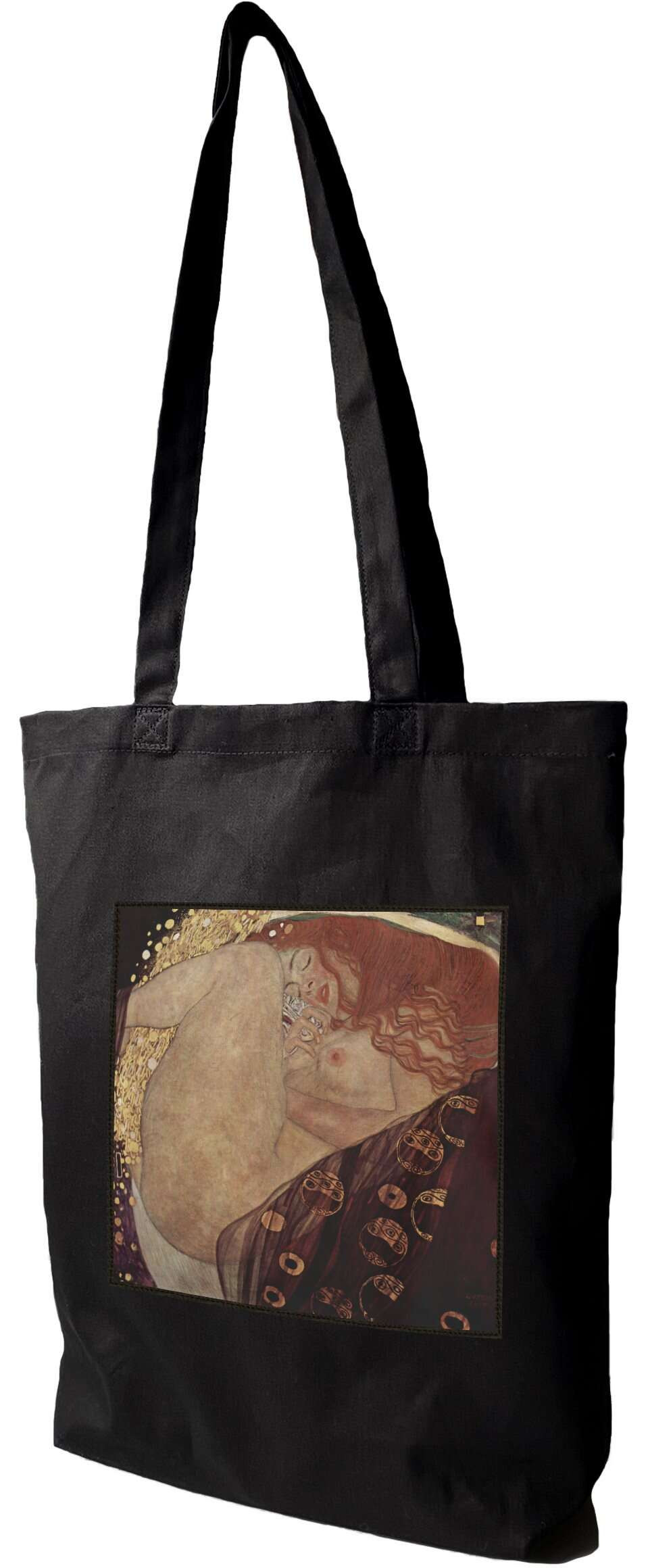 Torba z naszywką Danae Gustav Klimt, Czarna