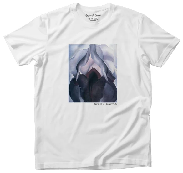 Koszulka z nadrukiem Czarna Iris III Georgia O’Keeffe