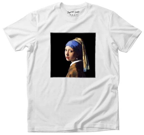 Koszulka z naszywką Dziewczyna z perłą Jan Vermeer