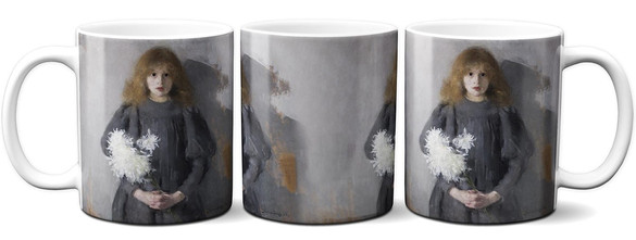 Kubek Dziewczyna z chryzantemami Olga Boznańska