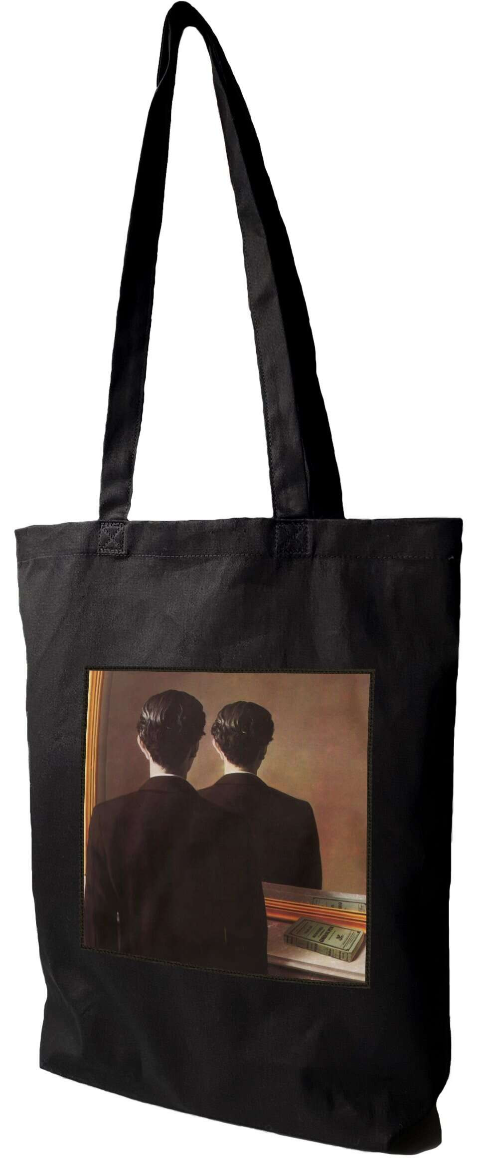 Torba z naszywką Nie reprodukować René Magritte, Czarna