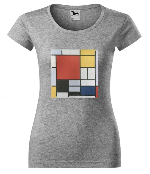 Bluzka damska Kompozycja w czerwieni, żółci, błękicie i czerni Piet Mondrian
