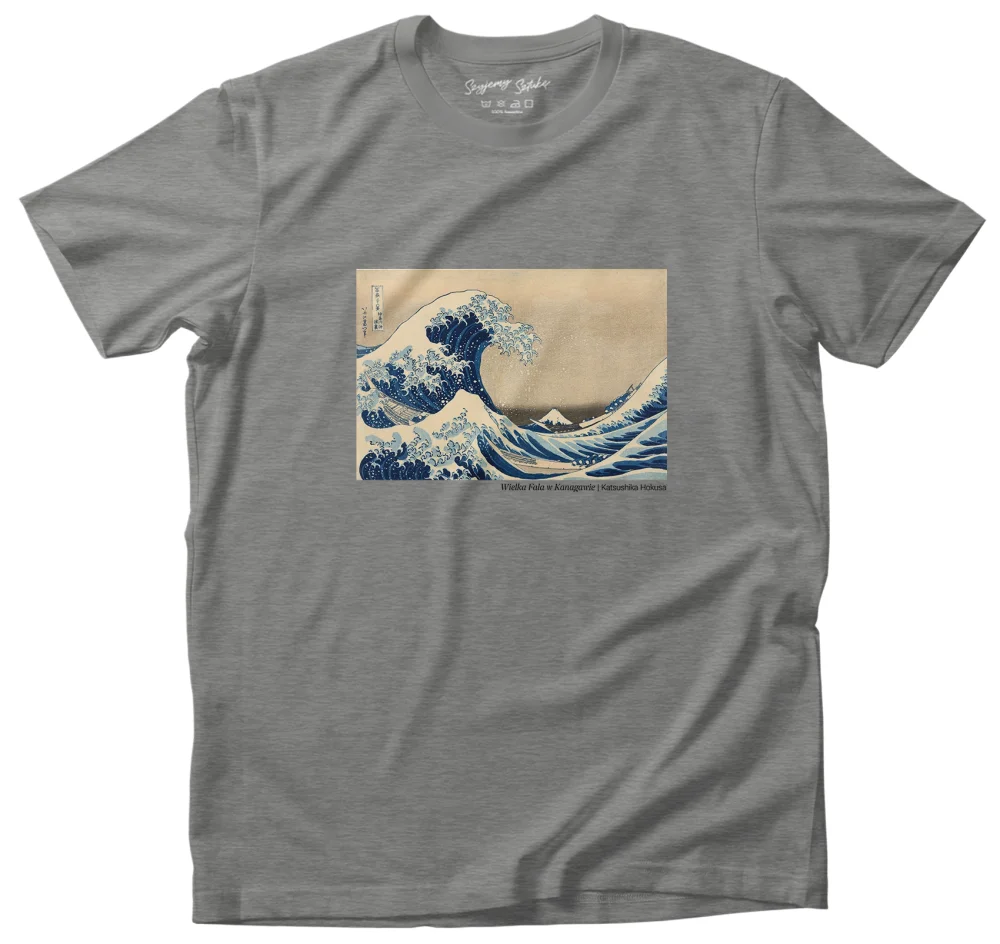 Koszulka z nadrukiem Wielka Fala w Kanagawie Katsushika Hokusai