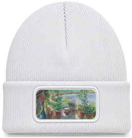 Czapka zimowa Blisko jeziora Pierre-Auguste Renoir – biała