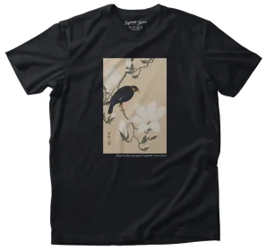 Koszulka z nadrukiem Wzgórze Myna na gałęzi magnolii Ohara Koson