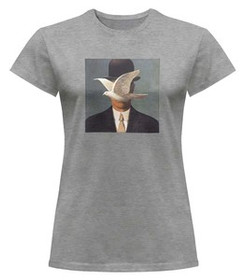 Bluzka damska z naszywką Mężczyzna w meloniku René Magritte