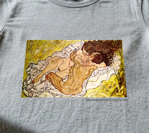 Koszulka z nadrukiem The Embrace (1917) Egon Schiele