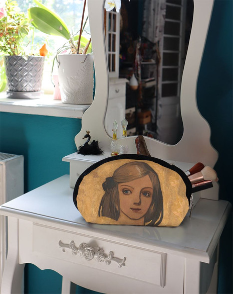 Kosmetyczka Główka dziewczynki na złotym tle Józef Mehoffer