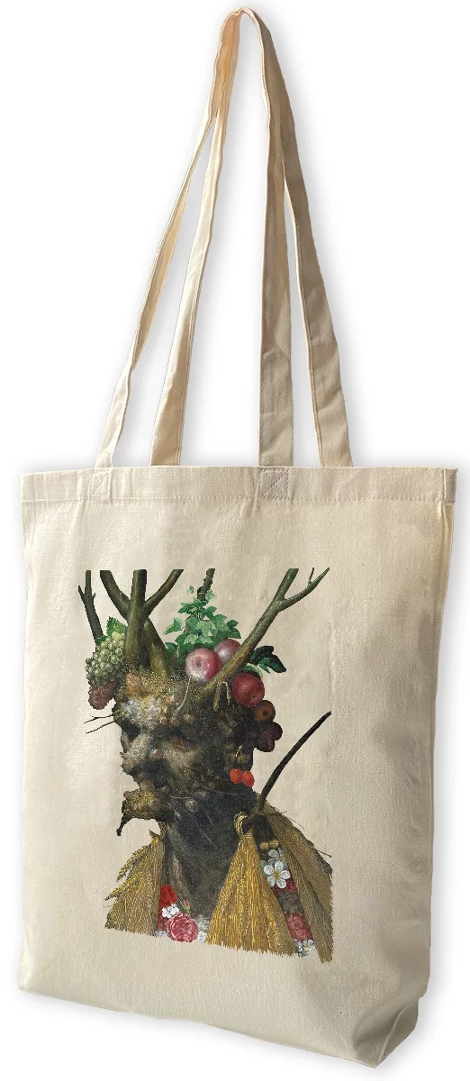 Torba bawełniana Cztery pory roku w jednej głowie Giuseppe Arcimboldo, Biała