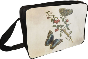 Torba na ramię Great Blue Butterflies and Red Fruits Maria Sibylla Merian