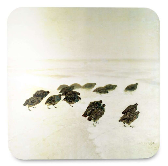 Podkładka pod kubek Kuropatwy na śniegu Józef Chełmoński