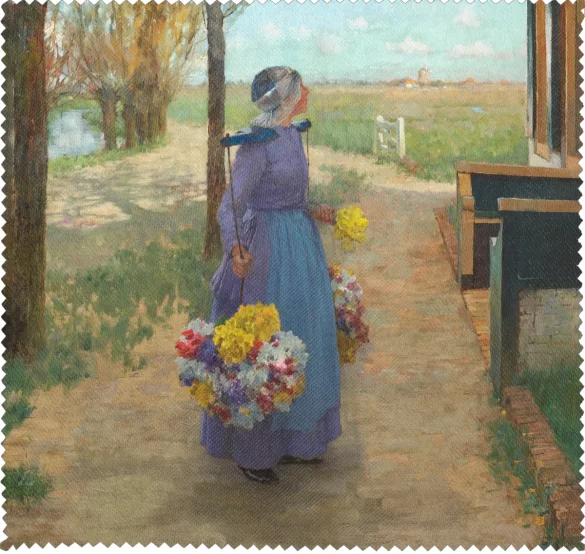 Ściereczka do okularów Kwietna dziewczyna w Holandii George Hitchcock