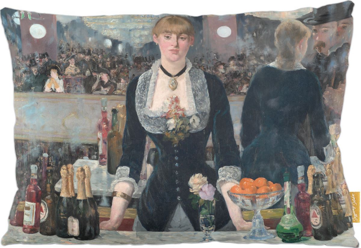 Poduszka dekoracyjna na prezent z obrazem Bar w Folies-Bergère Édouard Manet Szyjemy Sztukę