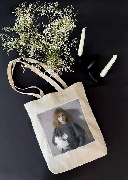 Torba z naszywką Dziewczyna z chryzantemami Olga Boznańska