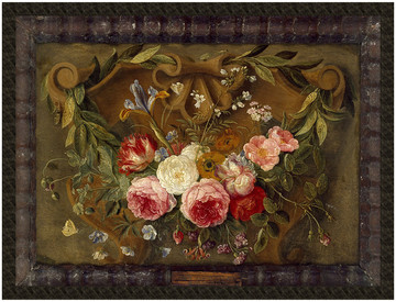 Naszywka Dekoracyjna martwa natura Z girlandą kwiatów Jan van Kessel (starszy)