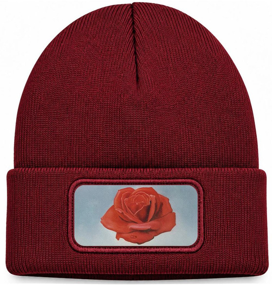 Czapka zimowa Róża medytacyjna Salvador Dali – bordowa