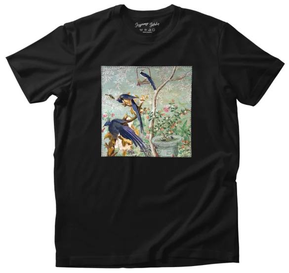 Koszulka z naszywką A pair of magpie jays James Audubon