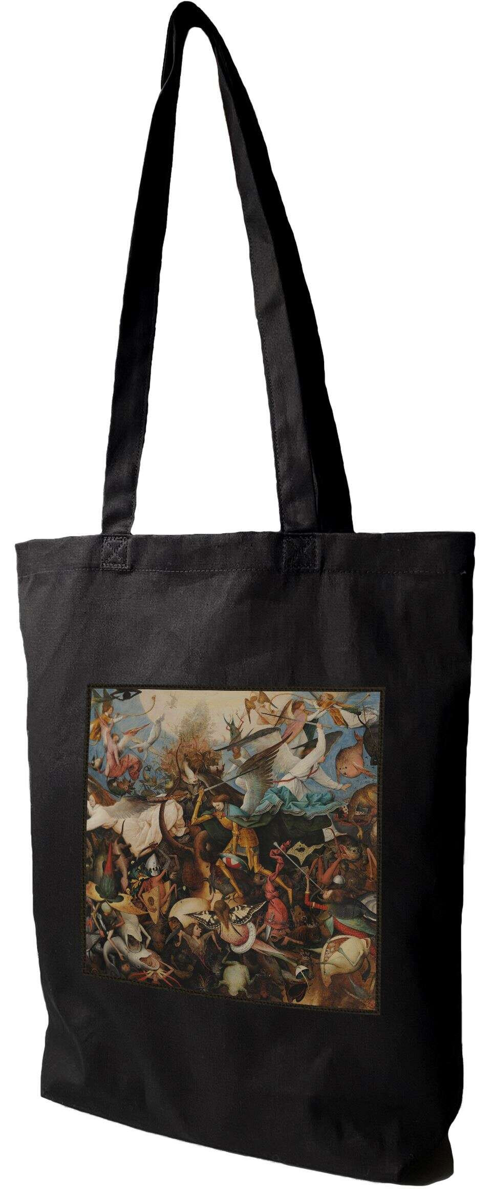 Torba z naszywką Upadek zbuntowanych aniołów Pieter Bruegel starszy, Czarna