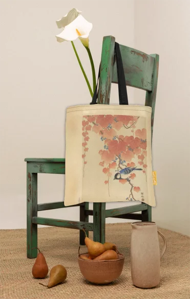 Torba na ramię Sikora bogatka na gałęzi paulowni Ohara Koson