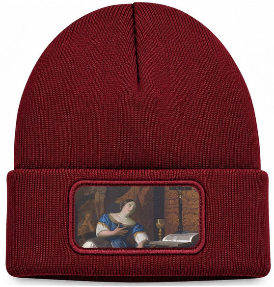 Czapka zimowa Alegoria wiary Jan Vermeer – bordowa