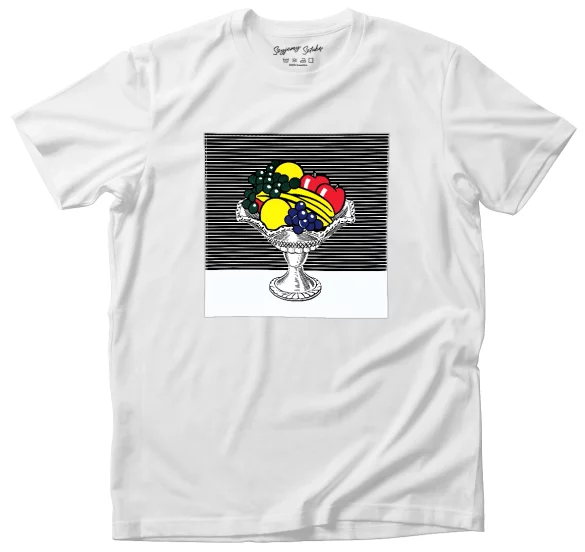 Koszulka z naszywką Still life with crystal bowl Roy Lichtenstein