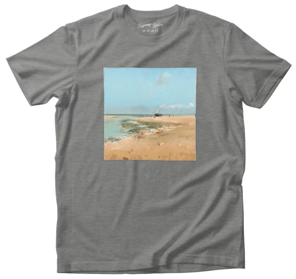 Koszulka z naszywką Plaża podczas odpływu (ujście rzeki) Edgar Degas