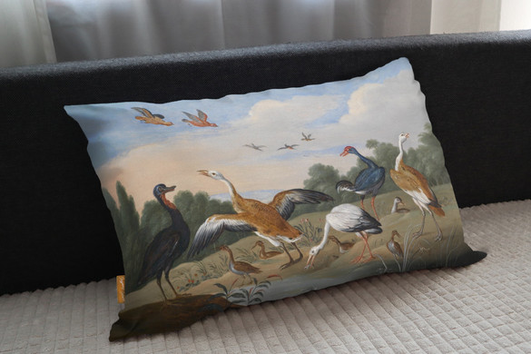 Poduszka Czaple i kaczki na rzece Jan van Kessel (starszy)