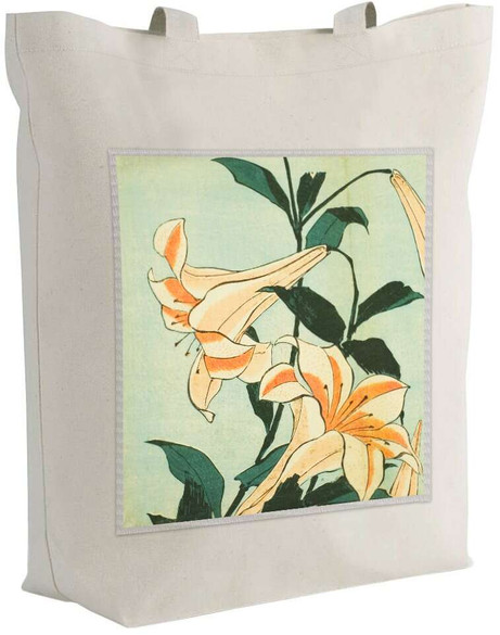 Torba z naszywką Lilie Katsushika Hokusai