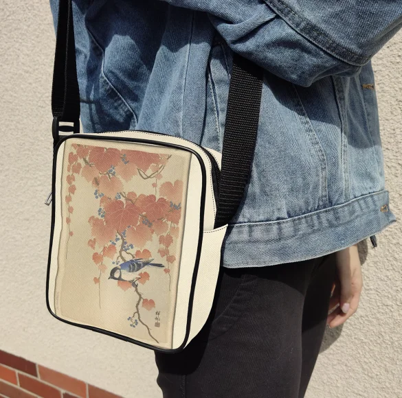 Torba Listonoszka Sikora bogatka na gałęzi paulowni Ohara Koson