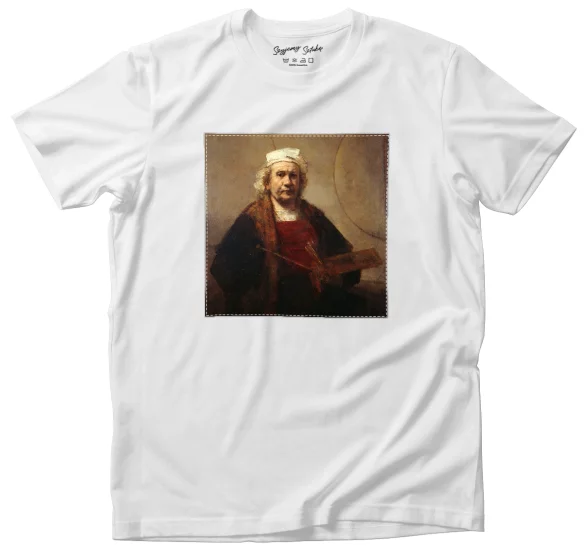 Koszulka z naszywką Autoportret z dwoma kołami Rembrandt